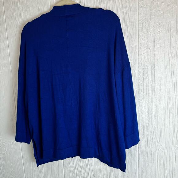 Zara Knit Royal Blue Open Front Cardigan Career Office Size Medium with Pockets - Picture 7 of 7